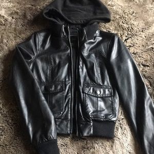 Obey Vegan Leather Jacket, Black